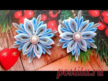 НОВОГОДНЯЯ SNAIGĖ iš juostos КАНЗАШИ. "Pasidaryk pats" Kanzashi Christmas Snowflake