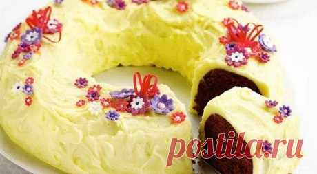 Шоколадный бисквит с лимонным кремом. | Кулинарные рецепты