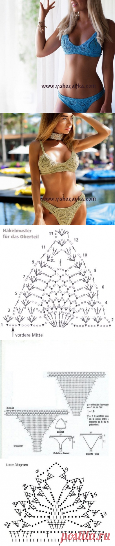 Купальник крючком схема. Модные женские купальники крючком | Я Хозяйка