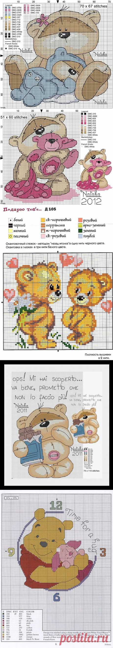 Схемы мишек / Схемы вышивки крестиком /