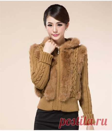 Elegant Womens Knitted with Fur and Braids Jacket Cardigan with Zipper  New stylish Elegant Womens Knitted with Fur and Braids Jacket Cardigan with Zipper and Hood in our spring-summer collection.

This Jacket is suitable for any occasion. It will be equally convenient at home and on vacation.

Material: cotton/fur...