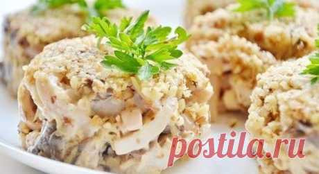 Ореховый салат с кальмарами | Я Поварёнок