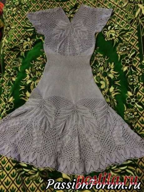 Платье "Вальс цветов" | Вязание для женщин спицами. Схемы вязания спицами