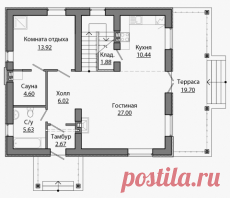 A-149 Проект практичного двухэтажного дома - Проекты домов и коттеджей в Москве