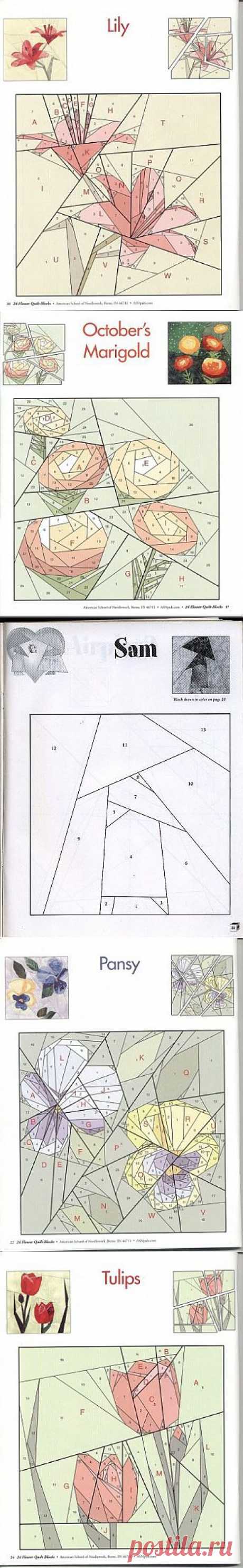 Пэчворк схемы по изготовлению красивых цветов и вещей