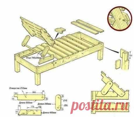 Шезлонг для сада своими руками - Работа с деревом