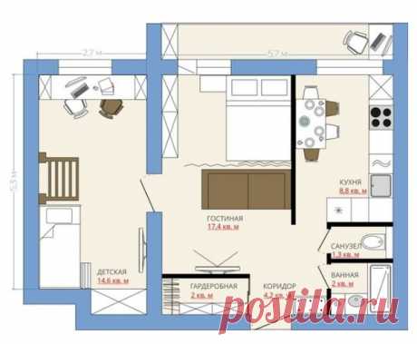 4 варианта планировки двушки с проходной комнатой