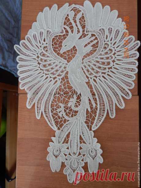 Купить Платье "Жар-птица" румынское кружево ручной работы - белый, цветочный, румынское кружево