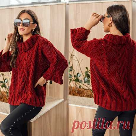 Красный свитер спицами. Схемы и выкройка – Paradosik Handmade - вязание для начинающих и профессионалов