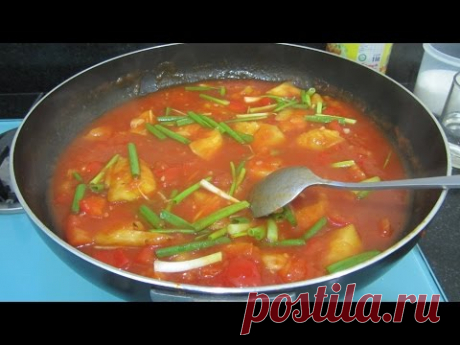 Китайский кисло-сладкий соус с овощами и ананасом [LudaEasyCook]