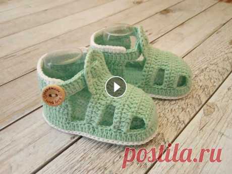 МК детские пинетки сандалики / baby booties crochet Детские пинетки сандалики вязаные крючком/ Hook № 1.5 мм Ссылка на подошву: Ссылка на обзор пинеток:...