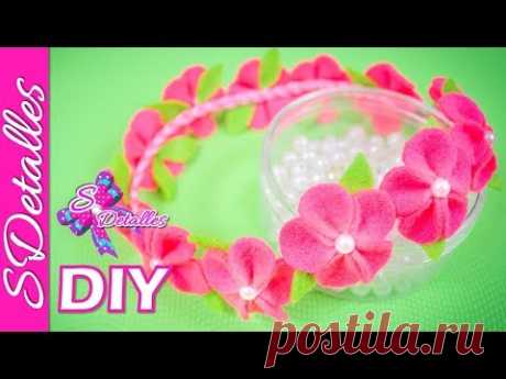 Como hacer Tiaras: Tiaras con Flores de Fieltro | Video# 63 | SDetalles | DIY