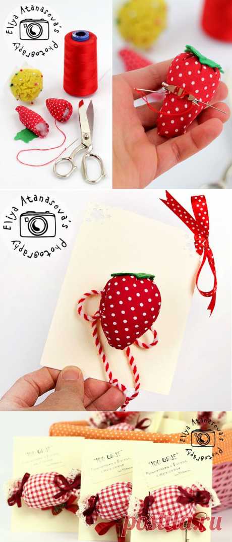 DIY brooch-strawberry | krokotak