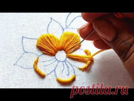 Beautiful Flower Hand Embroidery Stitches for Beginners by Hand on Blouse Kurti