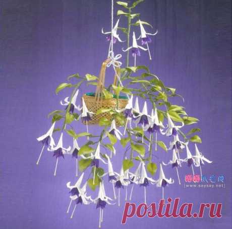 Фиолетовый колокол цветы оригами учебник растение, иллюстрирующее _ _ оригами оригами учебник (а) - солнце сушки бумаги искусство сети