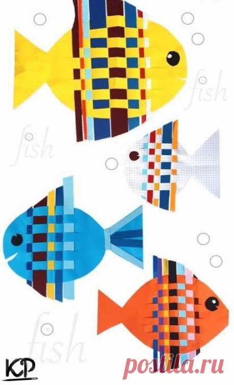 Цветные рыбки из бумаги - Поделки с детьми | Деткиподелки