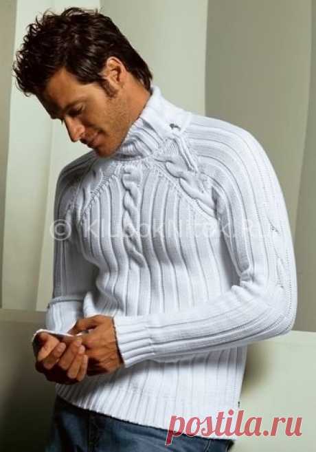 Красивый мужской пуловер | Вязание мужское | Вязание спицами и крючком. Схемы вязания.