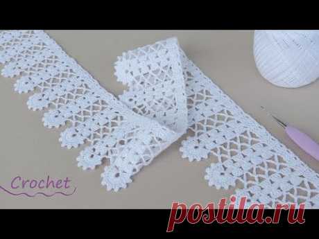 КАЙМА "Бантики" ЛЕНТОЧНОЕ КРУЖЕВО вязание крючком МК 💕 Beautiful and very easy to crochet LACE