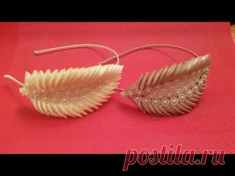 Ободок Канзаши к Вечернему Платью Kanzashi Headband ✔ Marine DIY✔