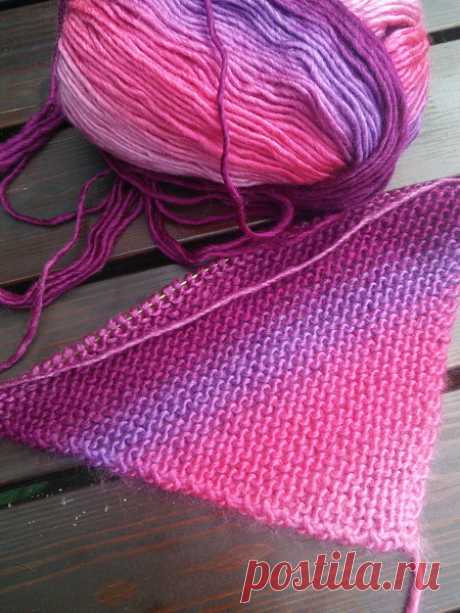 Нюансы вязания платочной вязкой от угла - knitting-pro.ru - От азов к мастерству