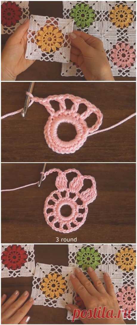 Crochet Easy Motif Granny Square - MyKingList.com Crochet Easy Motif Granny Square #amigurumi #crochet #knitting #amigurumi patterns #crochet afghan patterns #baby crochet patterns #crochet afghan #yarn #crochet scarf #crochet blanket