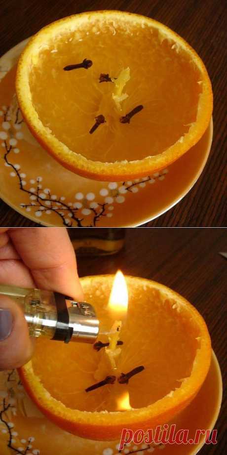 Ароматная свеча-апельсинка для дома