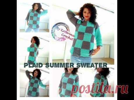 Plaid Summer Sweater Crochet Tutorial