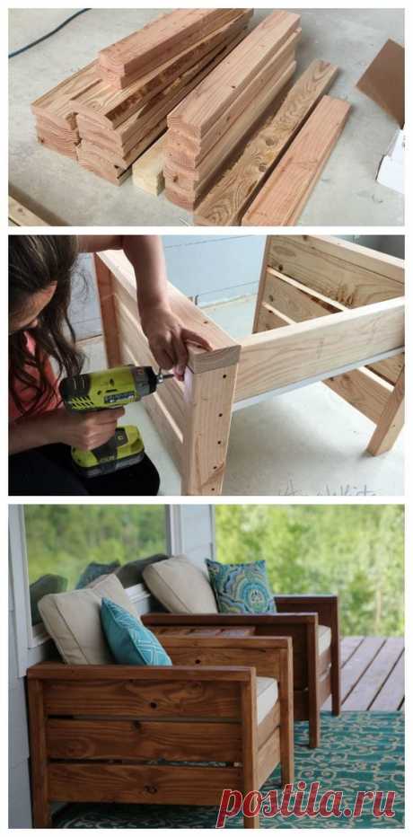 Modern outdoor chair plans free by ana-white.com #BEHRThinkOutside | DIY