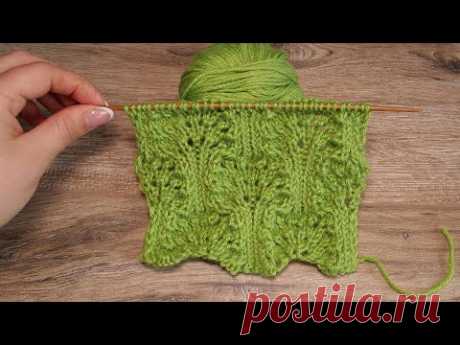«Кустарный» узор спицами 🌿 «Bushes» knitting pattern