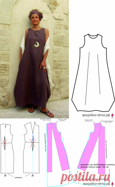 Выкройка платья в стиле бохо — DIYIdeas