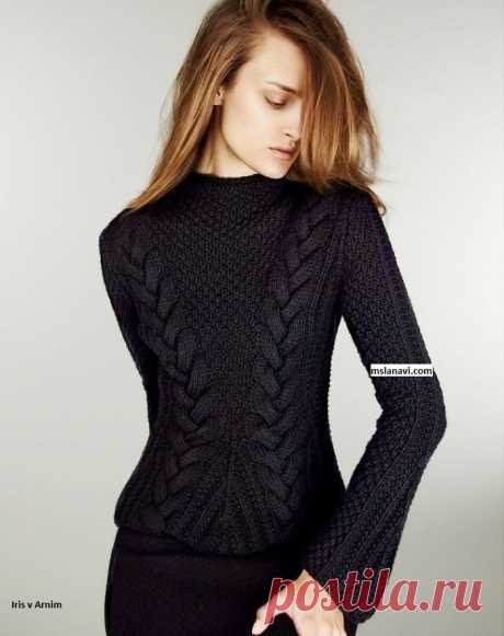 Модный пуловер спицами | Вяжем с Лана Ви