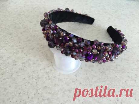 МК! Ободок с кристаллами.  Master Class! Headband with crystals