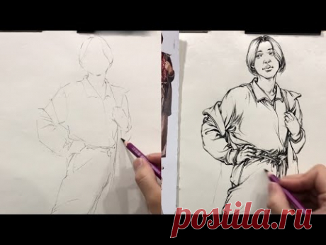 Why don't you use this way to sketch the Female pose
