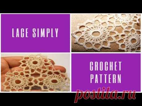 Lace of openwork motifs How to crochet Tutorial