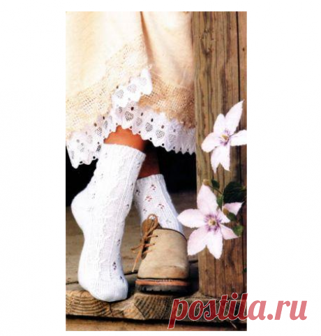 Вязание спицами женских носков ажурным узором. Вязаные носки с ажурным узором схемы. | Вязание для всей семьи