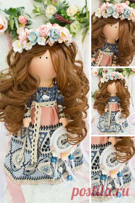 Handmade doll Bonita doll Fabric doll Puppen Interior doll