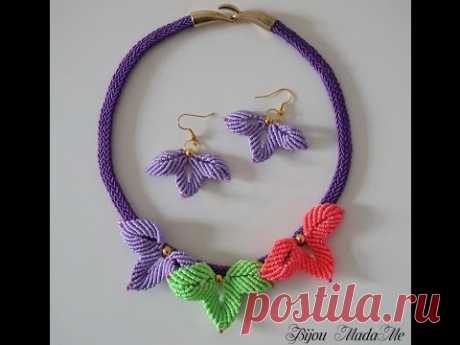 DIY Macrame tutorial. How to make pretty sweet macrame flowers for earrings or necklace.