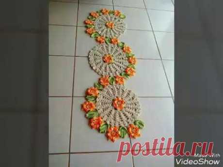 Passo a passo flor crochê para caminho de mesa