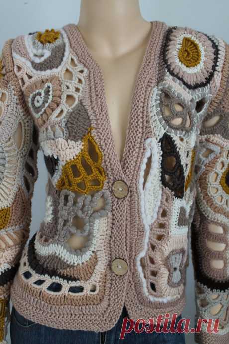 Bohemian Sweater Freeform Crochet Knitting Lace от levintovich