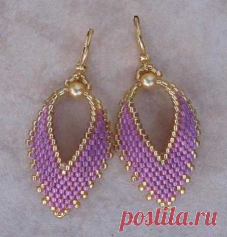 Earrings from beads leaves. Earrings from beads pattern | Домоводство для всей семьи.