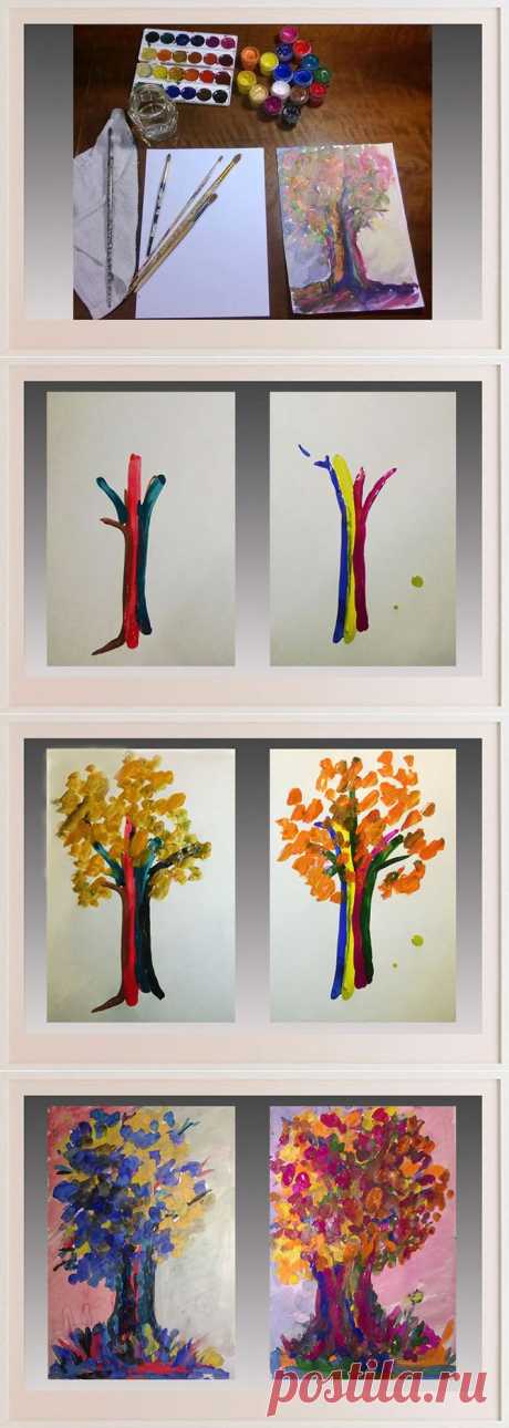 Учи ребенка рисовать «сказочное дерево»!