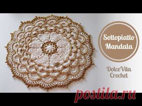 TUTORIAL ELEGANTE SOTTOPIATTO ALL'UNCINETTO "MANDALA"