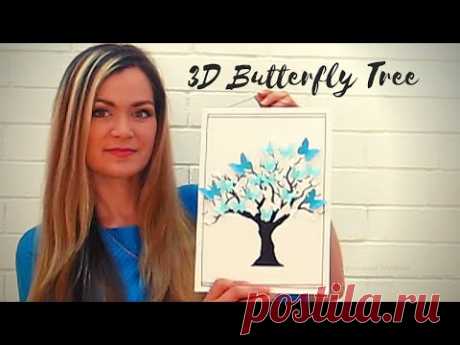 3D картина из бумаги &quot;Дерево с бабочками&quot; МК + шаблоны!