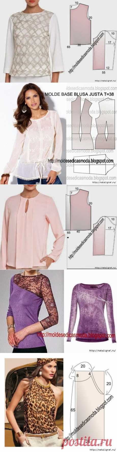 Блузы и блузки с выкройками: