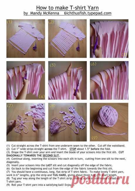 How to make T-shirt yarn photos and text
