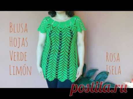 Blusa Hojas verde limón parte 1