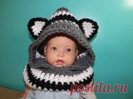 Crochet Baby Scootie With Ears, From Baby To Adult - YouTube