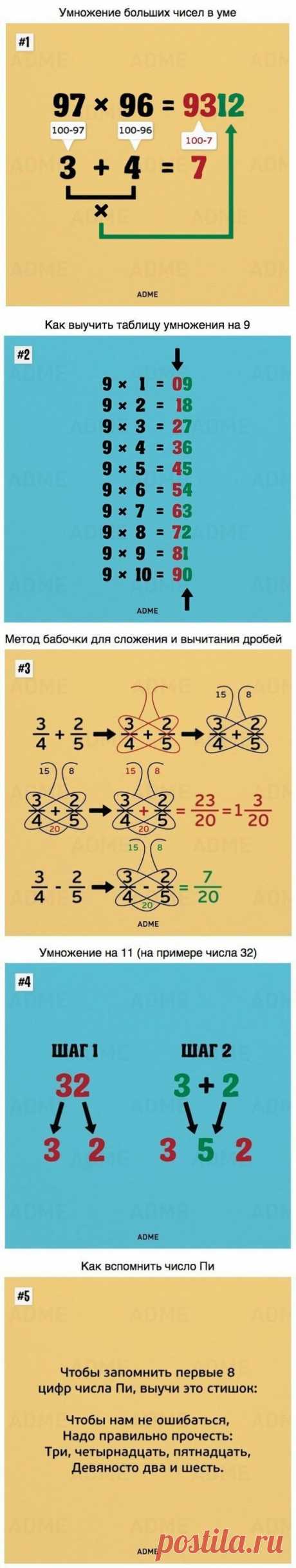 9 простых математических трюков. Такому в школе нас не учили. А жаль!
