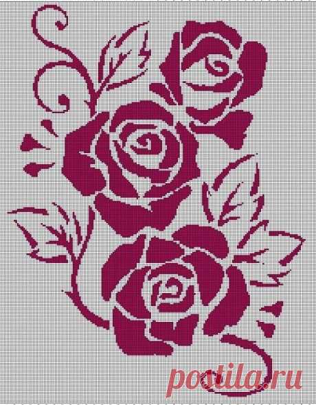 Топ-10 схем для вязания или вышивки шикарных роз | Вязалки Веселого Хомяка | Дзен