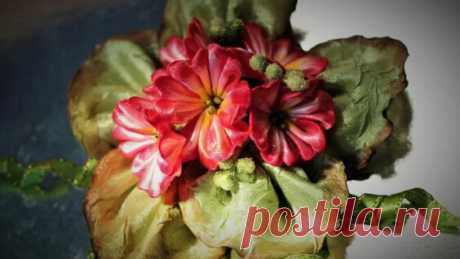 Цветы Примул Канзаши к Пасхе, мастер класс из лент / DIY Ribbon flower - поиск Яндекса по видео